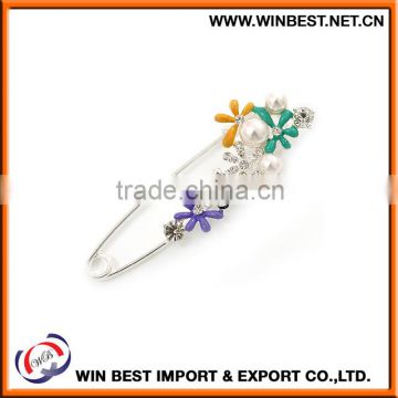 Hot selling 2015 costume jewellery trendy brooches, fancy safety pins