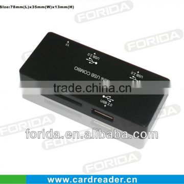 Mini USB 2.0 combo Notebook USB Hub & Card reader