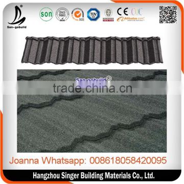 steel metal Supplier Green Unfade construction materials stone coated metal roof tile in Zhejiang                        
                                                                                Supplier's Choice