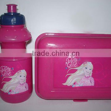 plastic lunch box and water bottle set,back to school lunch box and water bottle set,plastic lunch box with bottle