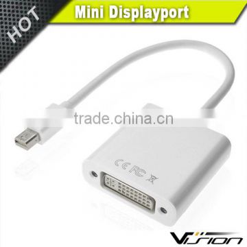 23cm white color mini displayport male to DVI female adapter
