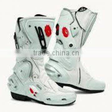 Motorbike White leather shoes