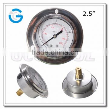 High Quality 2.5inch back connection pressure gauge with 3 screw front mount