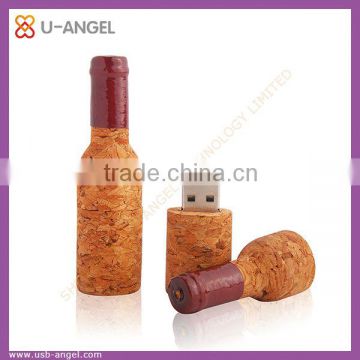 high quality wooden bottle shape usb memory drive 4gb bamboo usb stick 2.0