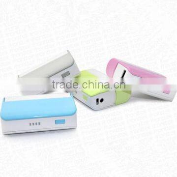 Hot selling fashionable LED power bank with real mirror for Promotional Gift 4400mAh