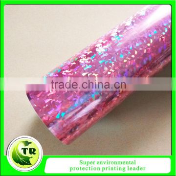 Shiny Pink laser PET heat transfer film for clothing