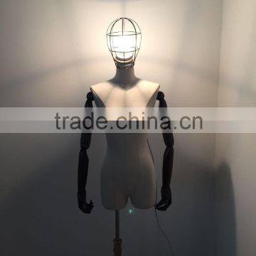 Upper-body fabric mannequin with light for window display women manikin