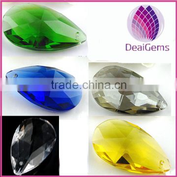 Green,yellow,white,grey,blue 38x22mm top drilled teardrop,crystal glass pendant,DIY Jewelry Accessories.