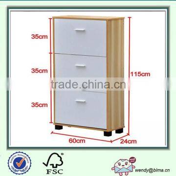 3 Drawer MDF Cabinet Shoe Storage Organiser