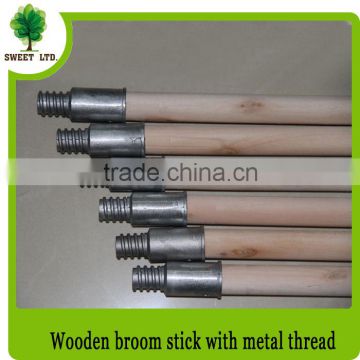 Hot sell wooden handle broom stick with metal italian screw