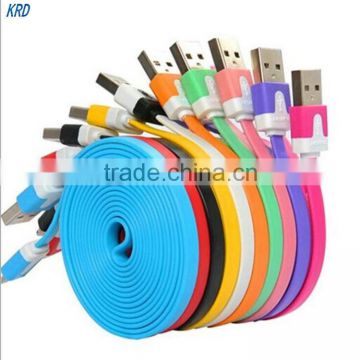 Micro USB 2.0 Cable Data Sync Charger Cable Noodle Cabo Universal USB Charger Cable For Samsung XIAOMI HTC LG X38 Android Phones