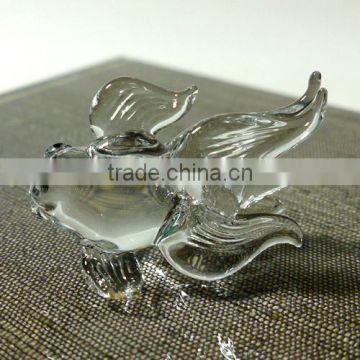 Tiny Crystal Goldfish Hand Blown Clear Glass Art Figurines Miniature Fish Collection Home Decor