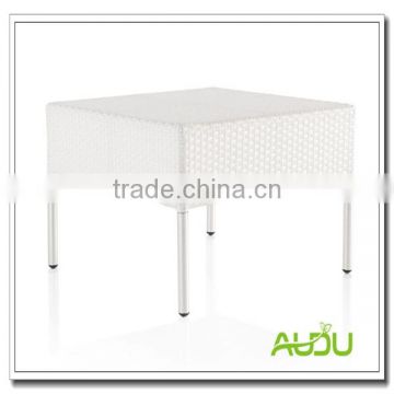 Square Outdoor Rattan White Dining Table