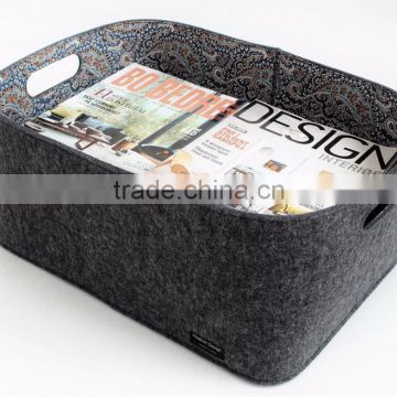 alibaba china suppliers 2017 fashion design custom logo printable non woven felt basket storage