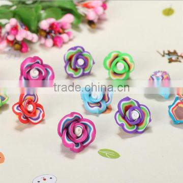 Unique design porcelain flower beads for mobile shell decorations handmade Polymer clay beads for earrings accessories