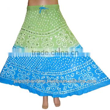 Indian bandhej skirts - Indian traditional long skirts - Summer wear long cotton skirt