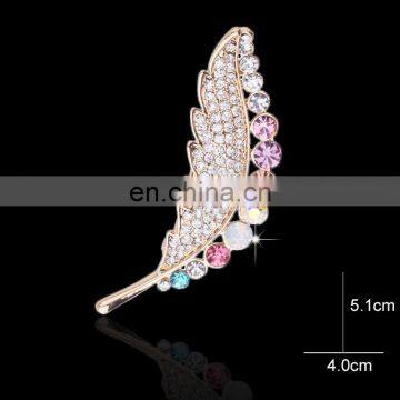 china wholesale Fashion korean crystal bulk rhinestone wedding wedding leaf brooches MB-0038