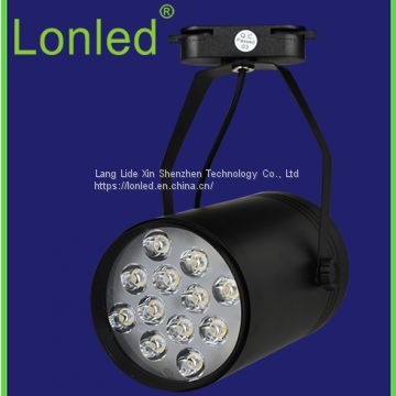 LED Track Spotlight Aluminum Case Black / White Case 12W high power