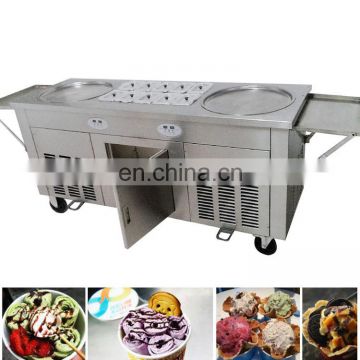 2018 new style -30 c degree double pan roll cold plate fried ice cream machine copper pan machine