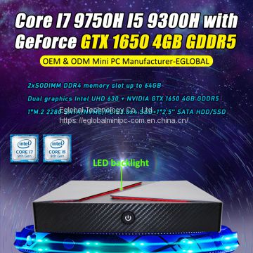 Gaming Computer GeForce GTX1650 Dual Graphics Desktop 9th Intel Core i7 9300H Mini PC 4k Display Bluetooth4.0