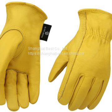 Heavy Duty Industrial Safety Gloves Hunting Gloves, Grain cowhide Leather Shooting Gloves for Driving/Riding/Gardening/Farm