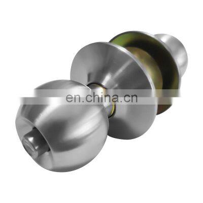 Home security entrance privacy Stainless Steel Satin Brass cylinder Tubular Round Knob lock