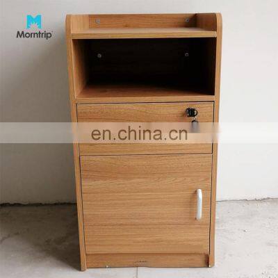 In Stock China Wholesale Price High Quality Solid Wooden Plank Brown Bedside Cabinet With Drawer and Custom Logo
