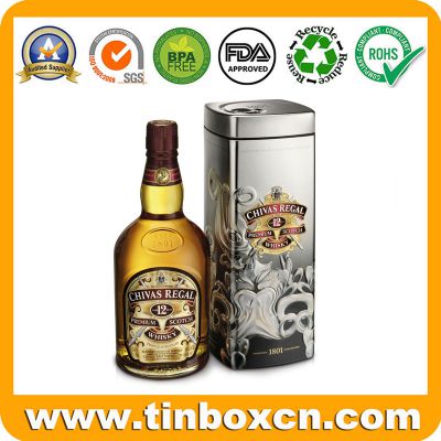 CHIVAS Premium Whisky Tin Box Vodka Tin Packaging With Custom 3D Embossing and Printing