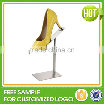 Wholesale metal shoe display stands, retail brushed shoe stands