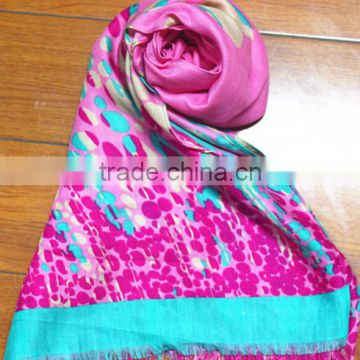 Fashionable voile flower printed long scarf modal scarf fashion yong tube scarf