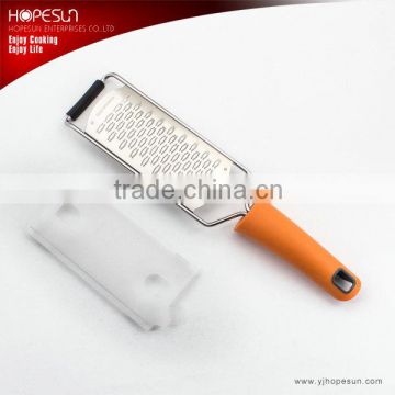 High grade stainless steel safety grater with plastic handle