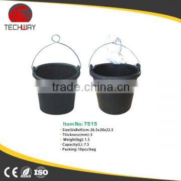 Recycled Tyre rubber buckets and barrel with steel handle