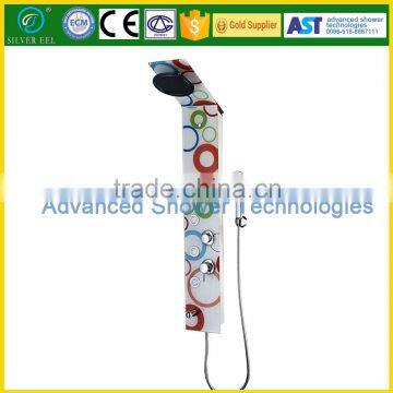 Economic tempered glass Shower panel massage shower column hot and cold tap AST6006