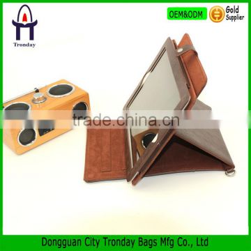 9.7inch brown PU stand adjsutable tablet case