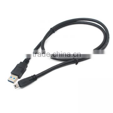 USB 3.0 A cable to 5 pin mini B male to male
