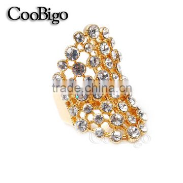 Fashion Jewelry Zinc Alloy Charming Rhinestone Ring Ladies Wedding Party Show Gift Dresses Apparel Promotion Accessories