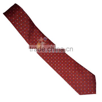 Graphic plain tie in red with logo