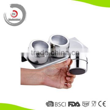 Stainless steel magnetic spice rack magnetic spice container magnetic spice jar HC-MS4                        
                                                                                Supplier's Choice