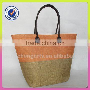 Fashion best selling splicing handbag and women polyester bags