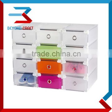 GOOD price clear PP shoe box with metal frame storage box