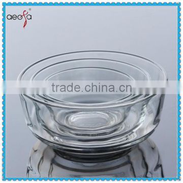 Round Clear Glass Bowl Wholesale Plain 3pcs