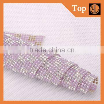 2016 Yali crystal trimming elastic rhinestone mesh