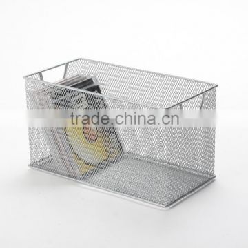 metal mesh power coated office square organizer basket