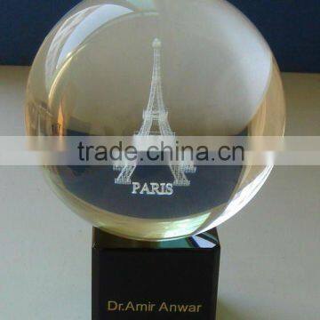 pure crystal ball with laser towerfor home decorations(R-0666