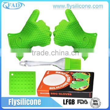 silicone bbq grill tools set of heat resistant dishwashing cooking silicone bbq grill oven gloves