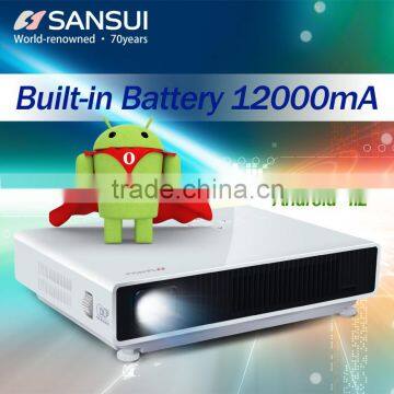 Newest Android 4.2 Built-in Battery 12000mA WIfi Mini HD 1080P 3D LED Pojector