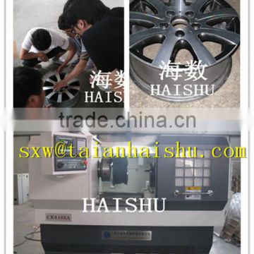 cnc turning lathe for car wheel making and components making with 3 jaw chuck and turret tool