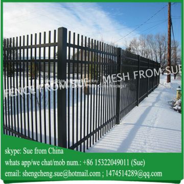 Blue and white electrostatic powder coated picket fence