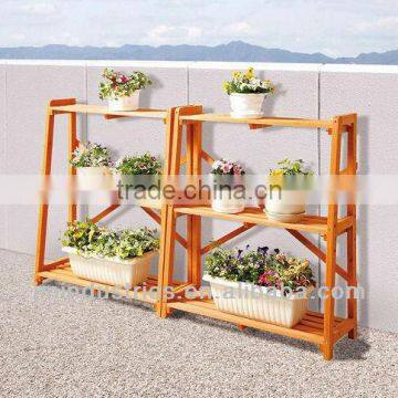 Outdoor Wooden Garden Flower Shelf