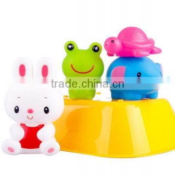 PVC free bath toys, Plastic PVC cartoon baby bath toy, pvc rotating bath animal toys